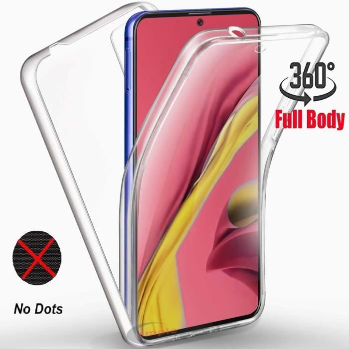 Coque Samsung Galaxy A71 - Silicone Intégrale Transparent Deux Parties Avant Arrière Emboitable