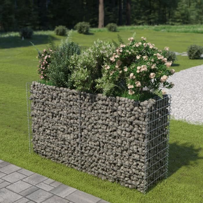 Jardinière à gabion - BAC A FLEUR Pelouses jardinsAcier galvanisé 180 x 50 x 100 cm