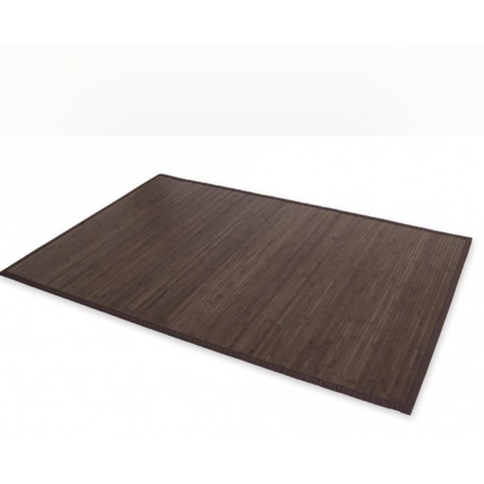 Tapis en bambou coloris Brun foncé, 80 x 240 cm