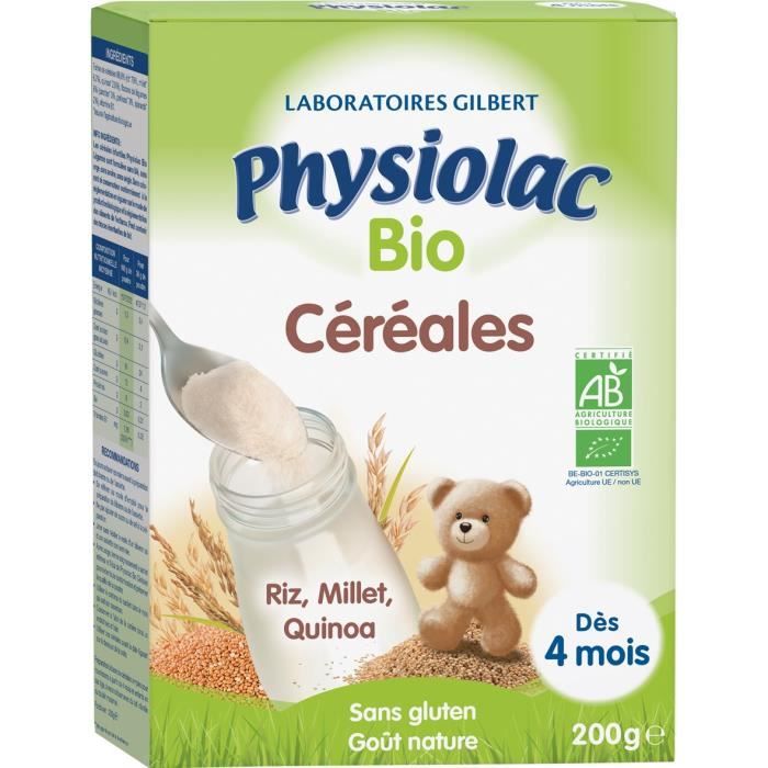 Physiolac Bio Céréales Instantané 4 mois+ 200g