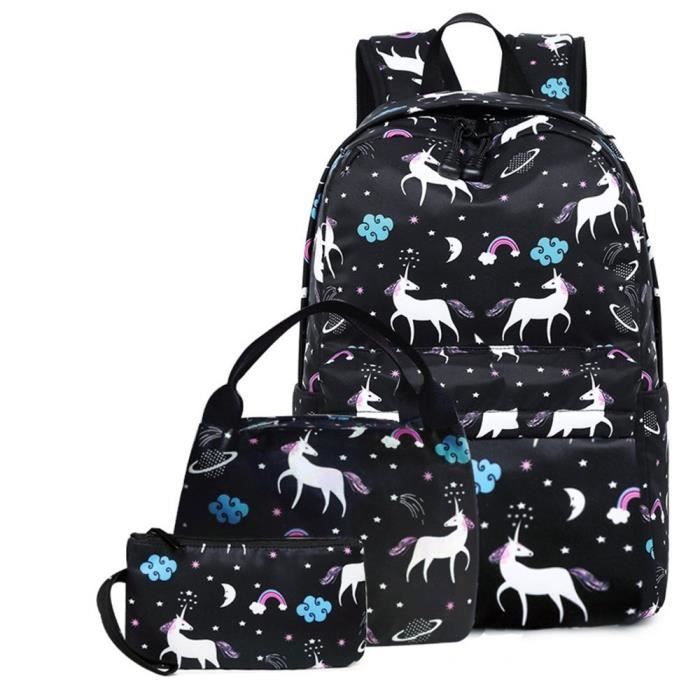 Sac à dos pour École Filles Les adolescents Sac de livre Ensemble Résistant à l'eau Ordinateur Portable Daypack‖3962