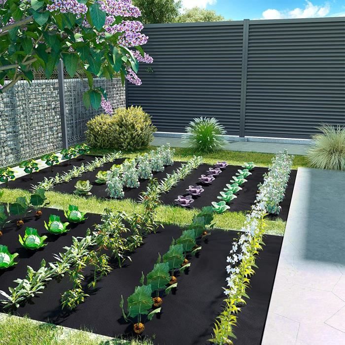 50 x 1 m Noir PRIMA GARDEN Toile Anti-Mauvaises Herbes pour Jardin 50 g//m/²