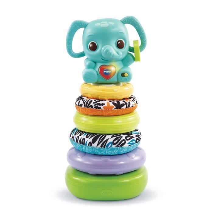VTECH BABY - Nino, Éléphanteau Empilo 3 en 1 (Plastique Bio Sourcé)