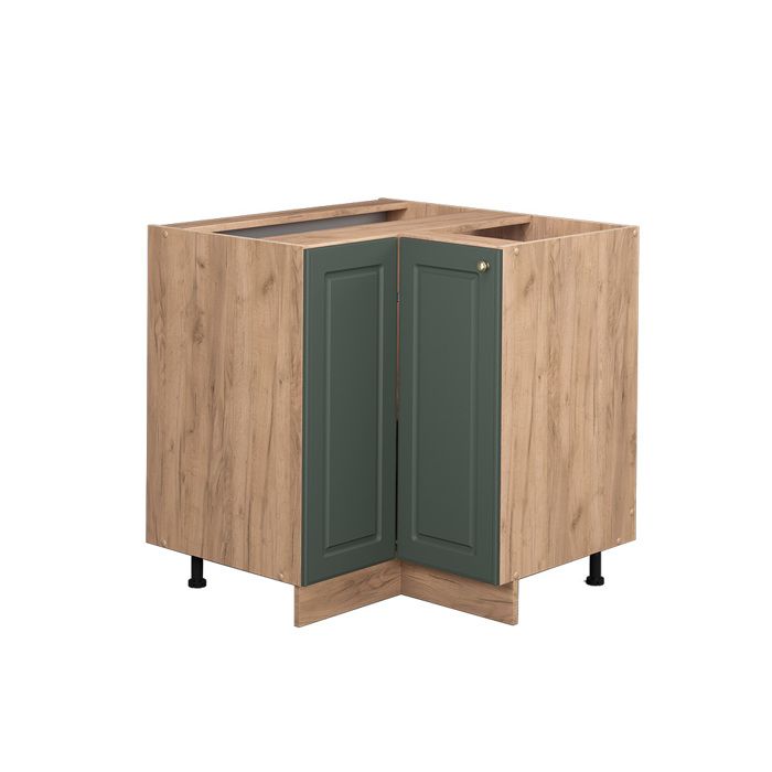 Meuble D'angle De Cuisine VICCO Fame-Line - 80.5x80.5 Cm - Sans Plan De Travail - Vert Or Campagne/anthracite