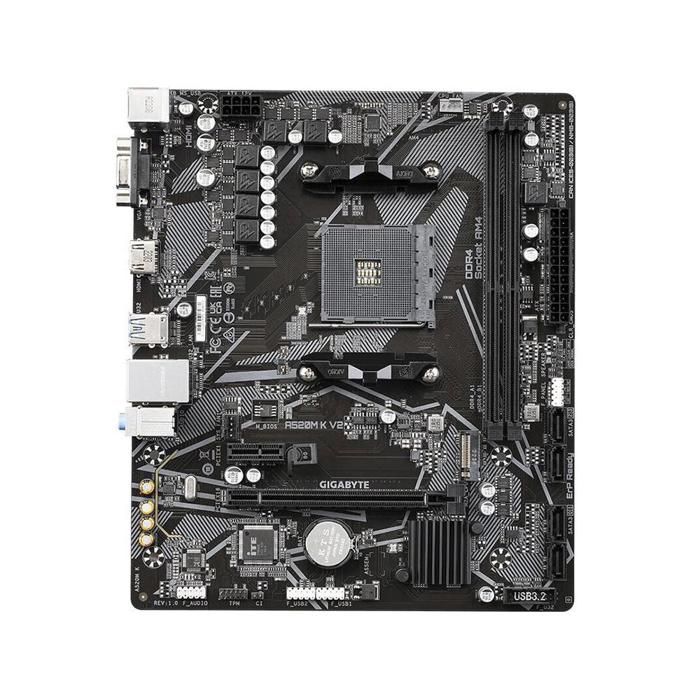 Carte mère GIGABYTE A520M K V2 AMD A520 Socket AM4 2xDDR4 SDRAM 32GB Micro ATX - Gigabyte
