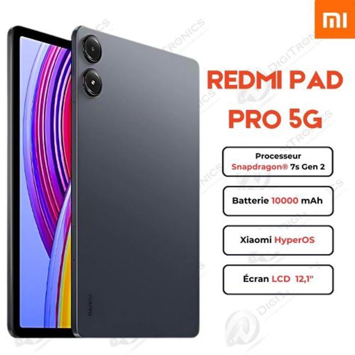 Tablette - Redmi - Pad Pro 5G - 121 pouces 25K - 6 Go RAM - 128 Go Stockage
