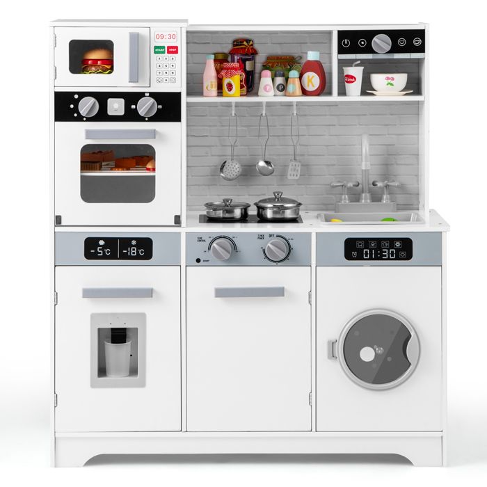 DREAMADE Cuisine Enfants avec Lumières et Sons Réels Evier Four