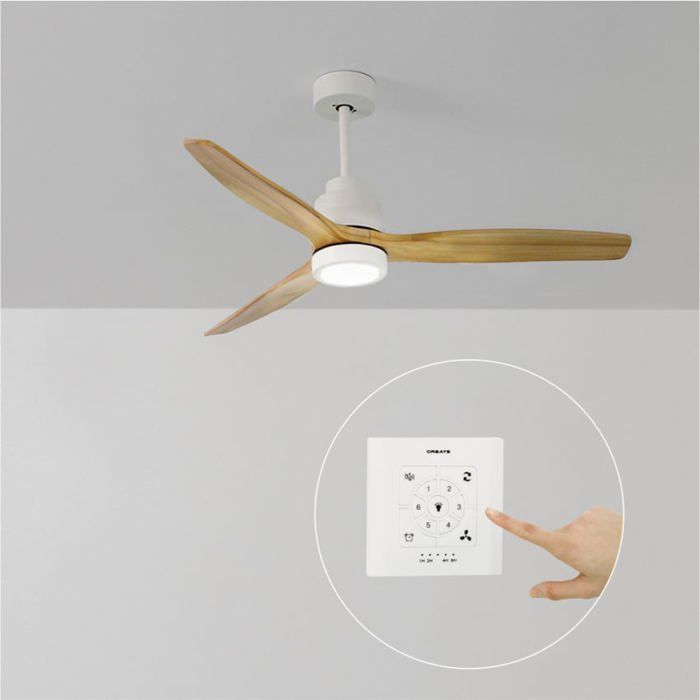 Ventilateur de plafond - Create - WIND STYLANCE - Silencieux - Bois - Ø132cm