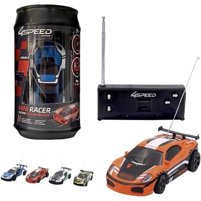 4Speed By Voiture Télécommandée Mini Racer-27Mhz–4 Coloris Jaune/Blanc/Orange/Bleu-8 Cm-Modèle Aléatoire