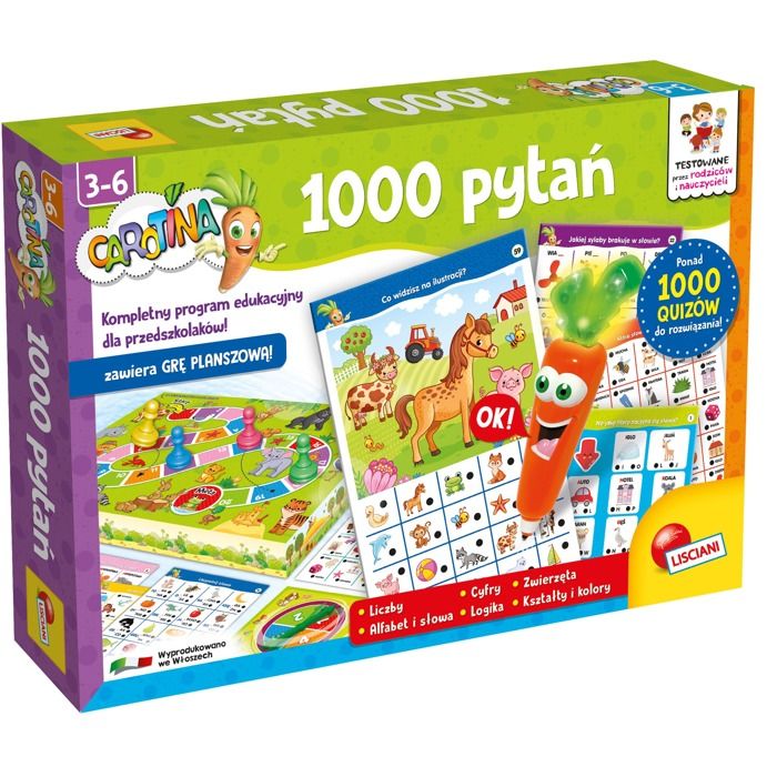 Jeu de société éducatif - Carotina - 1000 Questions - Interactif - 2 à 4 joueurs - 3 ans et plus