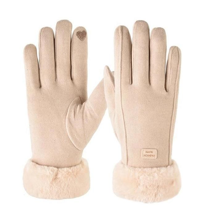 BISON DENIM Gants En Cuir Pour Femmes - Doublure En Cachemire