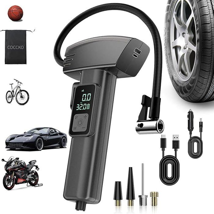 Compresseur D'Air Portatif Sans Fil COCCKO – 5500mAh, 150 PSI, Pompe Intelligent Voiture Moto Vélo