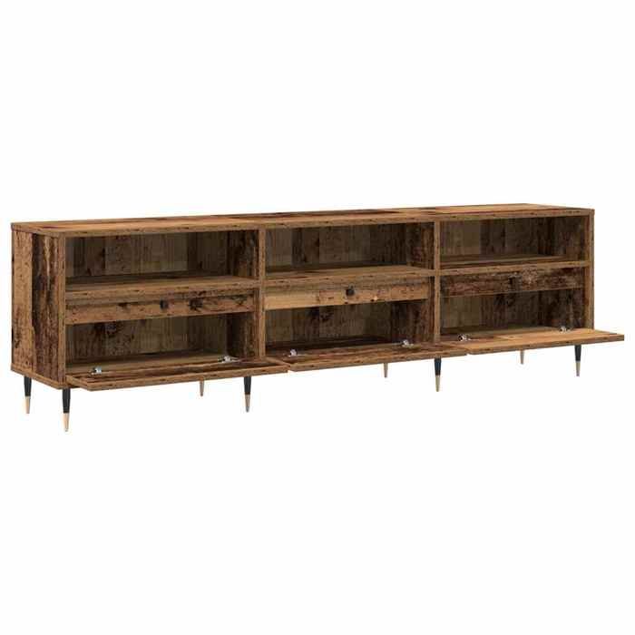 NEUF Armoire TV - Marron - Meuble TV - TABLE TV - Bois Ancien 150x30x45 cm - Bois dingénierie TT5386