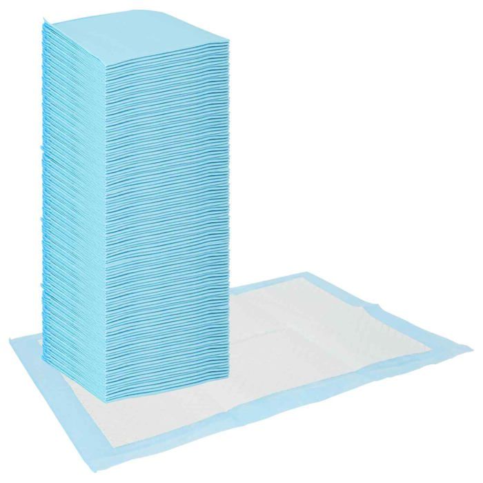 Alèses pour animaux - vidaXL - 400 pièces - Bleu et Blanc - 45x33 cm - Absorption efficace - Protection multicouche