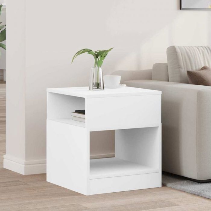 VIDAXL Table dappoint blanche 405 x 40 x 45 cm en bois dingénierie – guéridon contemporain