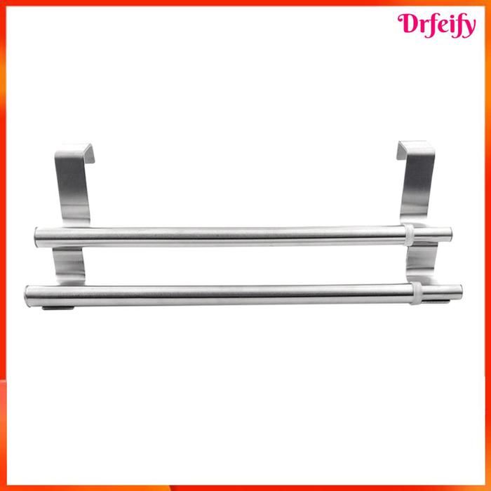 Porte-serviettes double - AKOZON - Double extensible - Extensible 265–40 cm - Inox & EVA - Capacité 45 kg