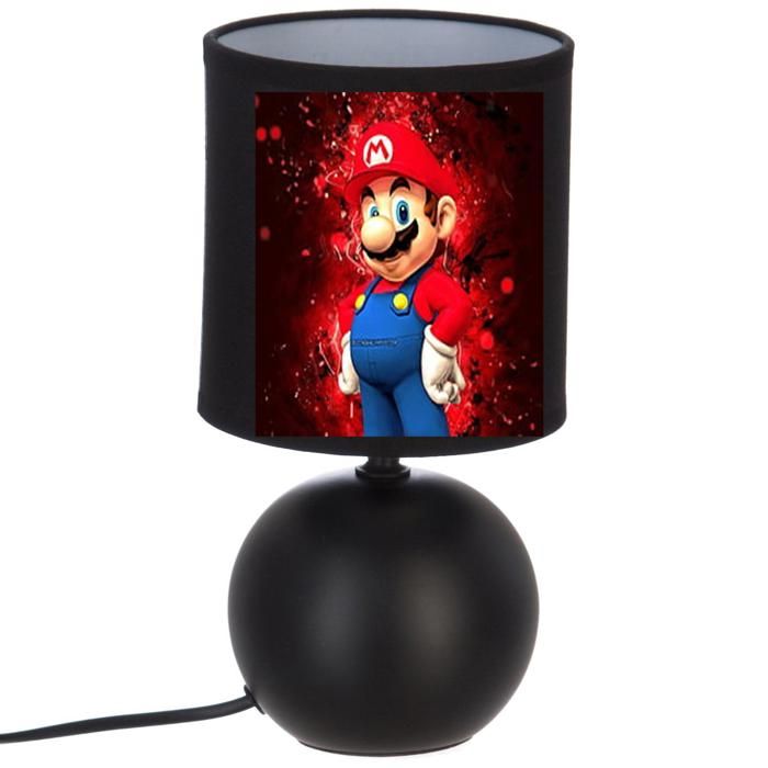 l idee all lampe de chevet noir Personnalisable Mario