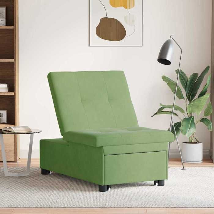 Vert SOFA Convertible - PHSH - Canapé-lit - Vert clair 194x67x82 cm Velours C989