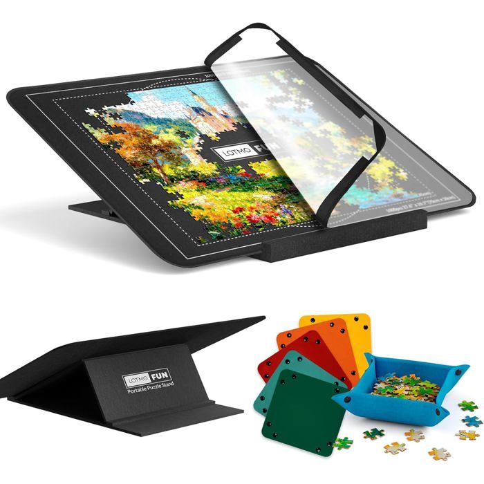 BUERPINKING Plateau de puzzle pliable 1000 pièces, plateau de puzzle, table de puzzle, tapis de
