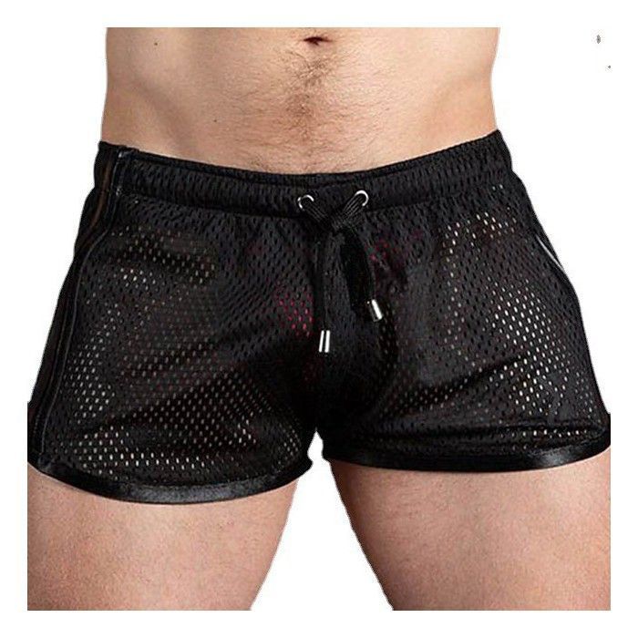 Short de bain homme – Mesh aéré séchage rapide coupe 3/4 – Idéal pour la plage et le sport Noir