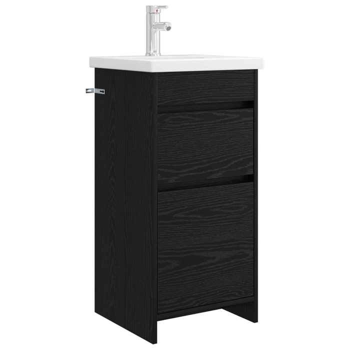 Meuble vasque - Meuble de salle de bain avec évier - vidaXL - bois dingénierie - chêne noir - 42 x 40 x 84 5 cm - 2 tiroirs 5173881