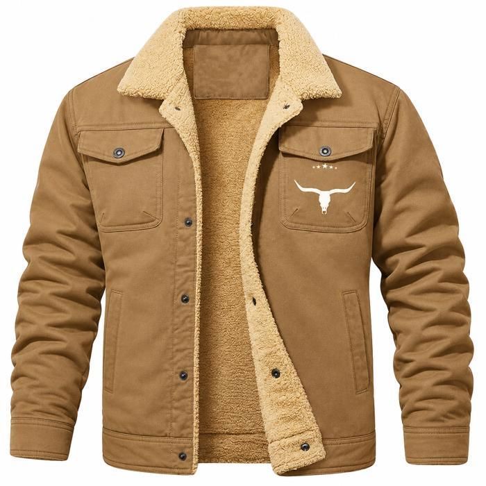 ENSEMBLE DE VETEMENTS DE SPORT Veste homme AProsp doublée sherpa chaude S-5XL style workwear kaki automne hiver- w1
