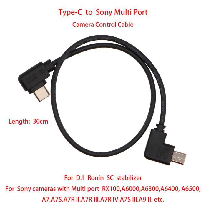 A-Pour les appareils photo DJI Ronin SC vers Sony Alpha Series, câble de commande 30cm USB-C vers Sony Multi