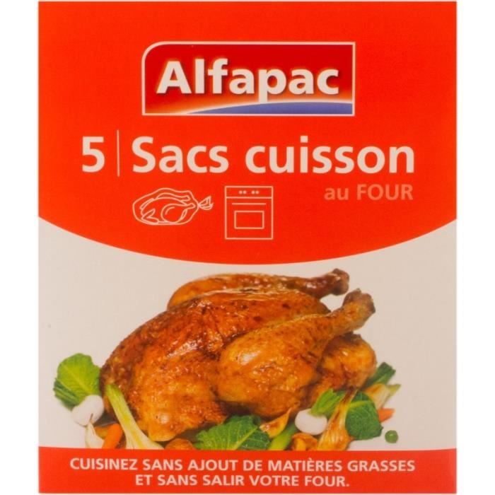 Sacs cuisson au four - ALFAPAC - 5U - Sans ajout de matières grasses - Dimension 35x43cm