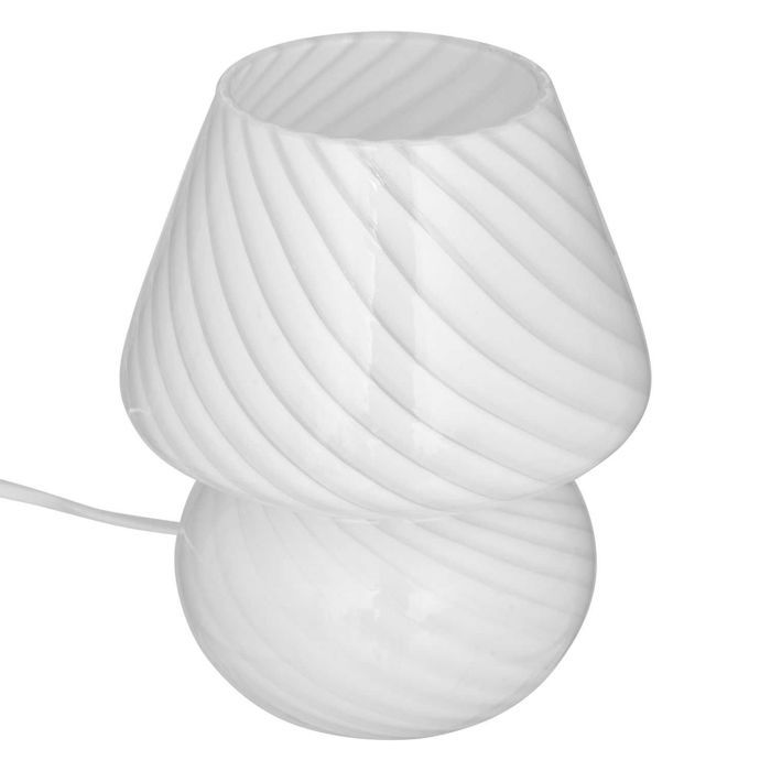Atmosphera - Lampe champignon en verre - Hauteur 18 cm - Blanc