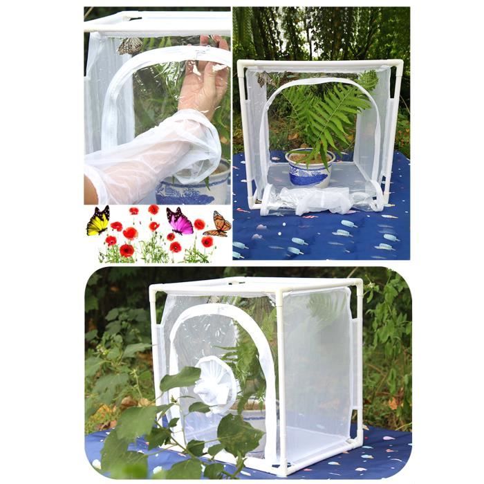Cage D'insectes En Maille Serre Réutilisable Pliable Mini Plante Papillons Cages D'élevage Habitat D'arrière-Cour En Maille Fine Arrête Le Prédateur