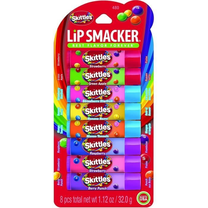 Lip Smacker Party Pack Skittles de 8 Baumes L vres Beaut et