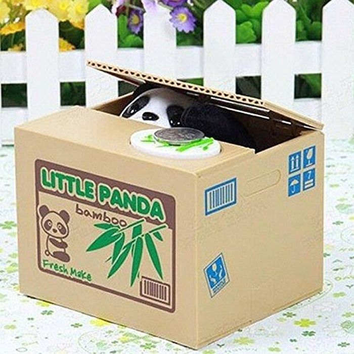 Tirelire Coin Box - Panda Blanc - animal vole l'ar