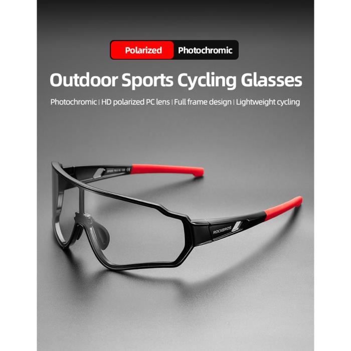 ROCKBROS Polarisé Photochromiques Cyclisme Lunettes De Vélo Lunettes Outdoor Sports Mountain bike