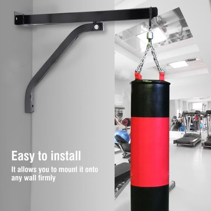 LIA Support de sac de boxe fixation murale de frappe de capacité 100KG  intégrée en acier robuste stable durable - Cdiscount Sport