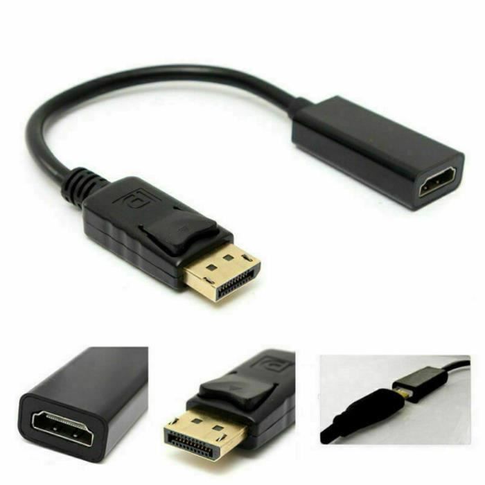 DP Display Affichage Port Homme à HDMI Female HD Converter Adaptateur HDMI  Câble Connector Connecteur - réglage antenne, avis et prix pas cher -  Cdiscount