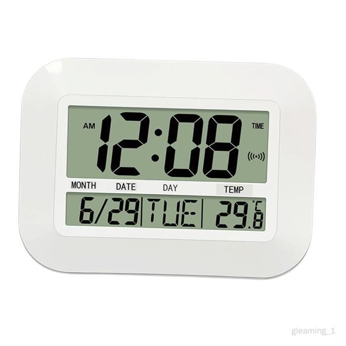 Horloge Murale Ronde 30cm Lafocuse – Calendrier LCD, Température, Silencieuse – Verte