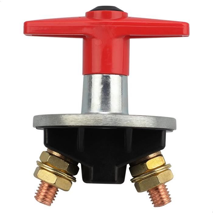 Interrupteur Coupe-circuit Batterie DC 12-48V - Bouton Poussoir Rouge, étanche IP56