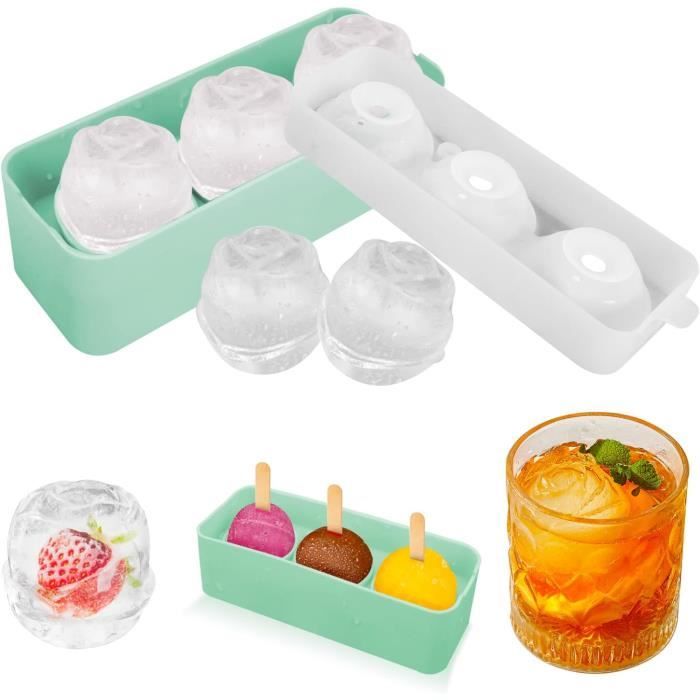 Bac à Glaçons En Forme De Chat 3D - Silicone Sans BPA - 4 Glaçons Grands - Pour Whisky, Cocktails