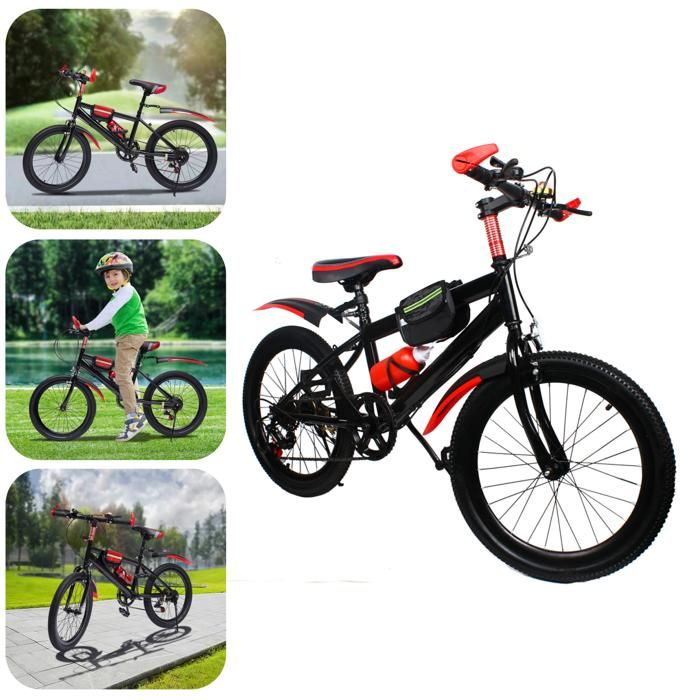 VTT 20 a 7 Vitesses Velo de Montagne en Acier au Carbone pour Enfant VTT Velo 20 Pouces Charge Maximale 85kg Rouge Cdiscount Sport