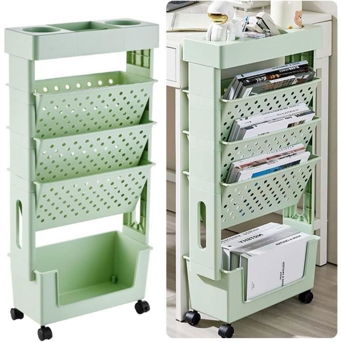 Chariot Roulant De Stockage 3 Niveaux - Organisateur Mobile Multifonction Robuste Pour Maison, Cuisine Et Bureau