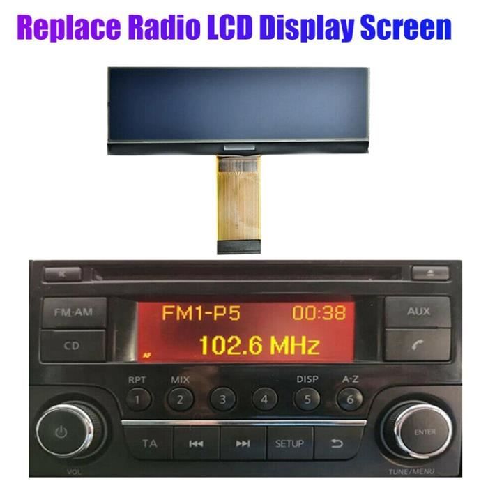 Écran LCD de remplacement pour lecteur CD, Radio FM, Pixel, Nissan Juke, Qashqai, X-Trail, Frontier Note, Nav
