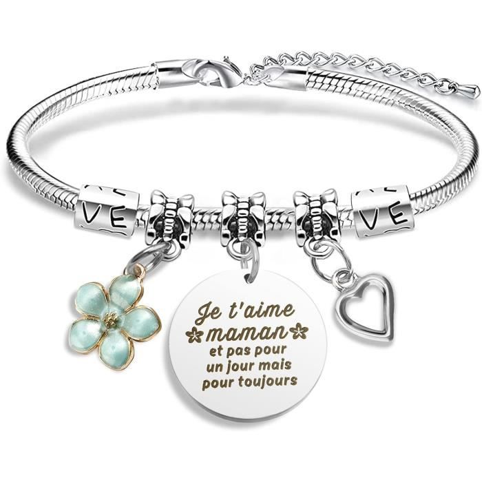 Bracelet En Pierres Naturelles (Jaspe/Zébré) - Cadeau Femme/ado - Message "N'oublie Jamais" - Taille Ajustable 18-25cm - 6