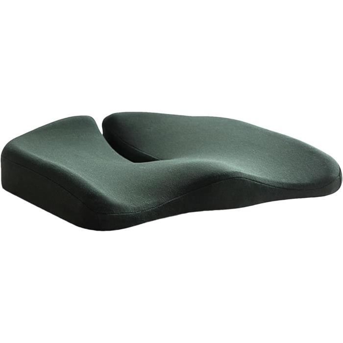 Coussin De Siège Mémoire De Forme Pour Voiture Et Bureau - Grande Taille 48x42 Cm - Confort Dos, Coccyx, Long Trajet