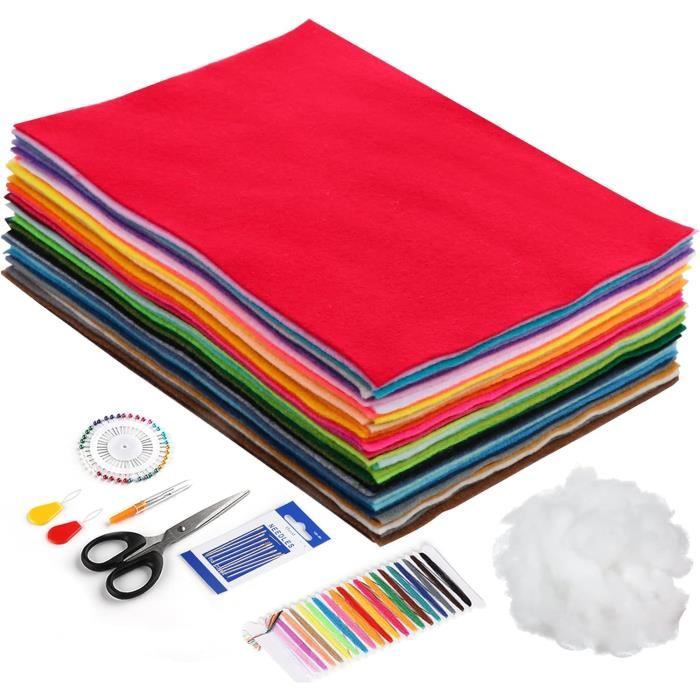 30 Feuilles De Feutrine 15x15cm Multi-couleurs - DIY, Couture, Créations - Neuf
