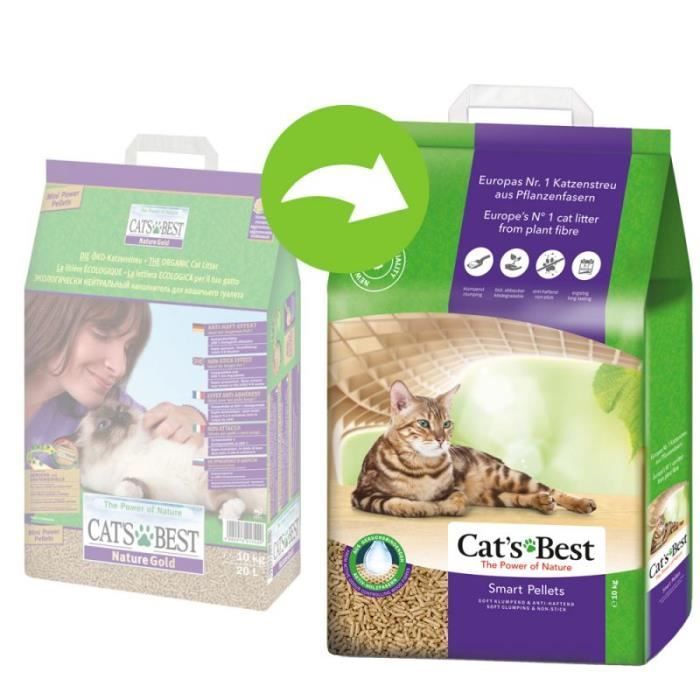 Litière Cat's Best Nature Gold - Smart Pellets pour chat [20 L