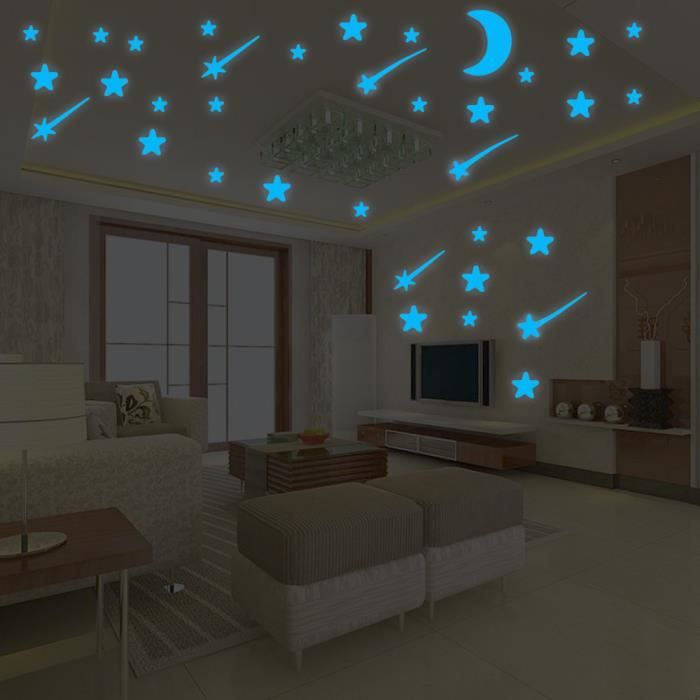 Stickers Muraux Etoiles Brillantes Rondes Dot Star Moon Lumineux Decor De Chambre D Enfants B Decoration Murale 4139 Achat Vente Objet Decoration Murale Cdiscount