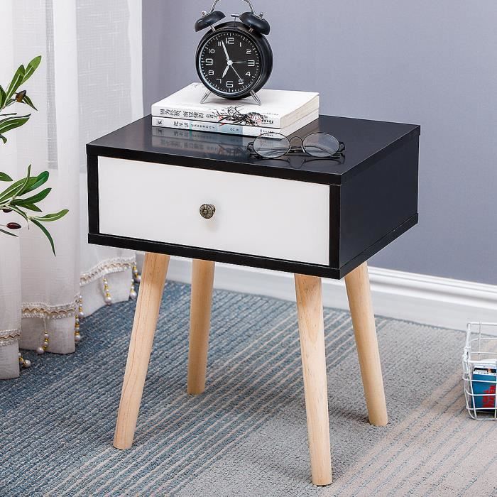 Chevet Table Basse Avec Un Tiroir De Rangement 2pcs 40 30 50cm