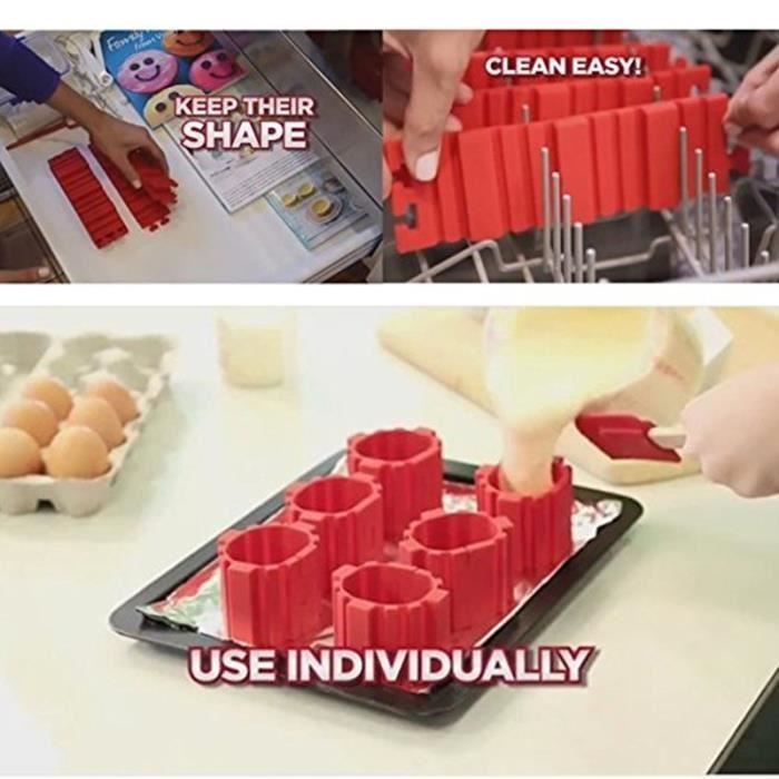 Lot De 4pcs Magique Moule A Gateau Modulable Pour Forme Cœur Et
