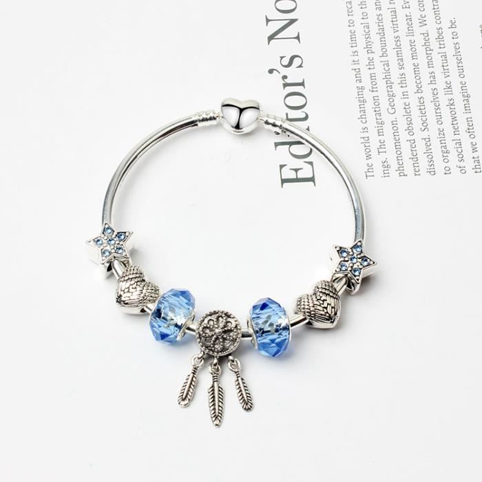 18cm Charms Bracelet Pandora Style bijoux Femme ca