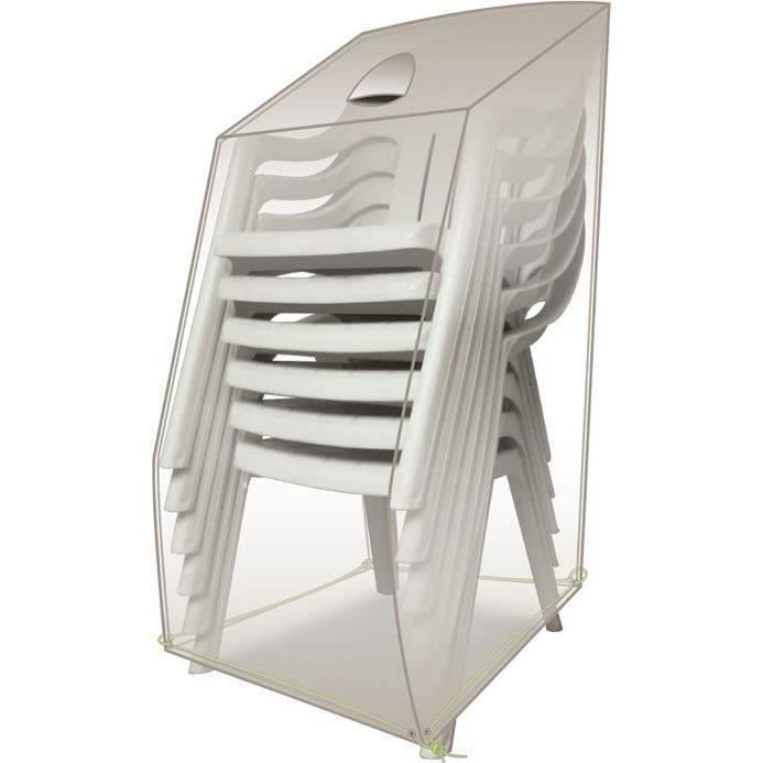 Housse de protection pour chaises empilables - JARDILINE - 66 x 66 x 110 cm - Gris mastic - Extérieu